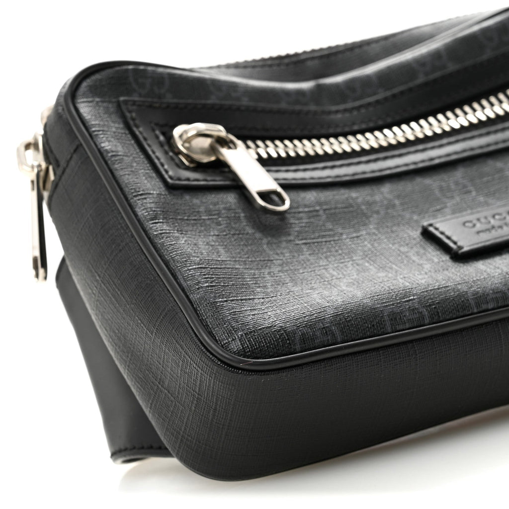Soft GG Supreme Monogram Web Belt Bag Black Grey