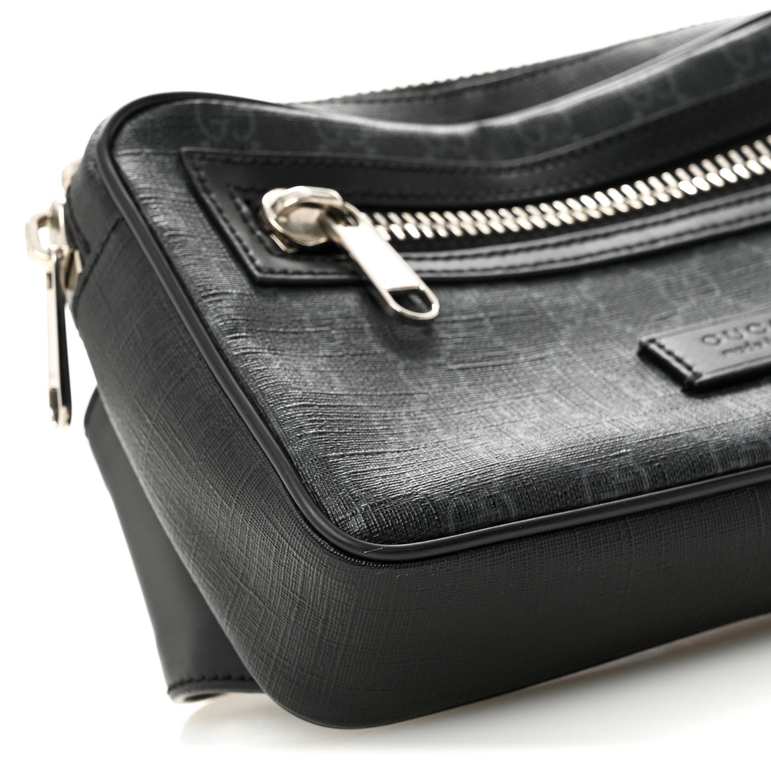 Soft GG Supreme Monogram Web Belt Bag Black Grey