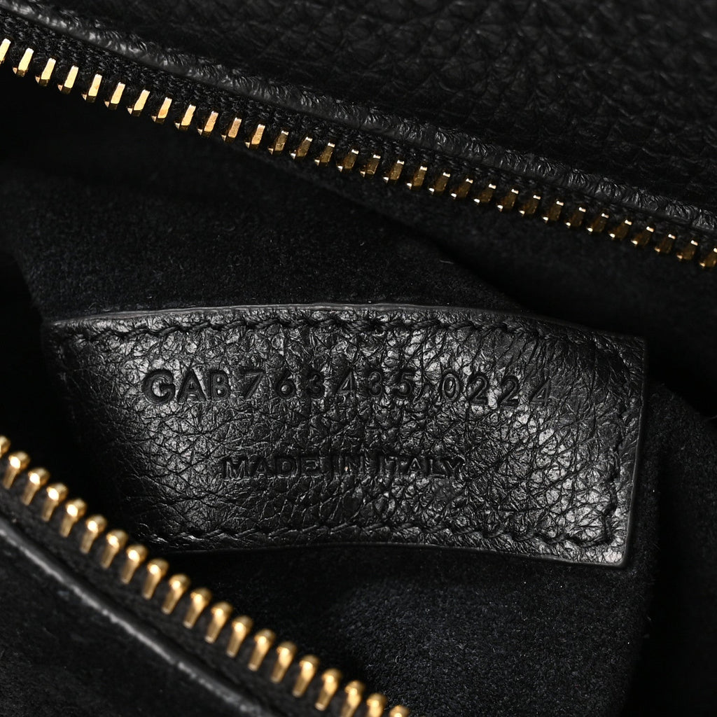 Grained Deerskin Bea Tote Black