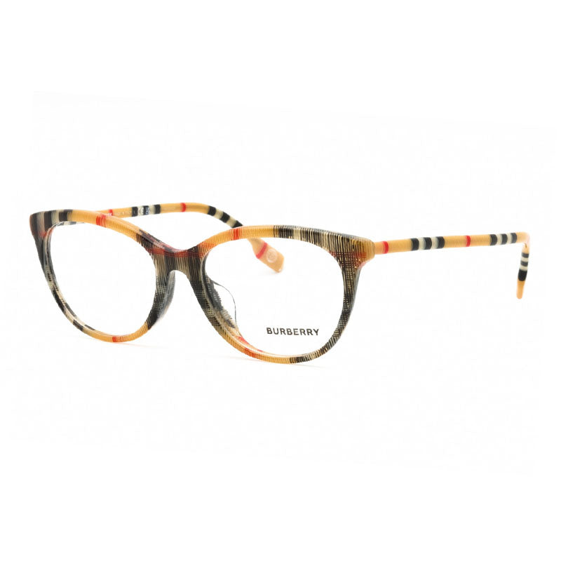 Burberry Eyeglasses Geometric Full Rim, Vintage Check Frame and Clear Demo Lenses Lens BE2389F4087