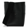 Soft Grained Calfskin Sangle Bucket Bag Black