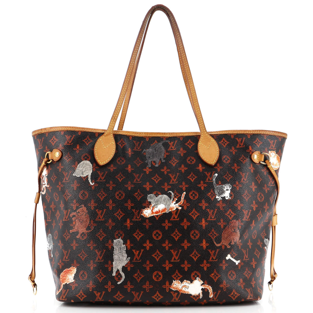 Louis Vuitton Neverfull NM Tote Limited Edition Grace Coddington Catogram Canvas MM