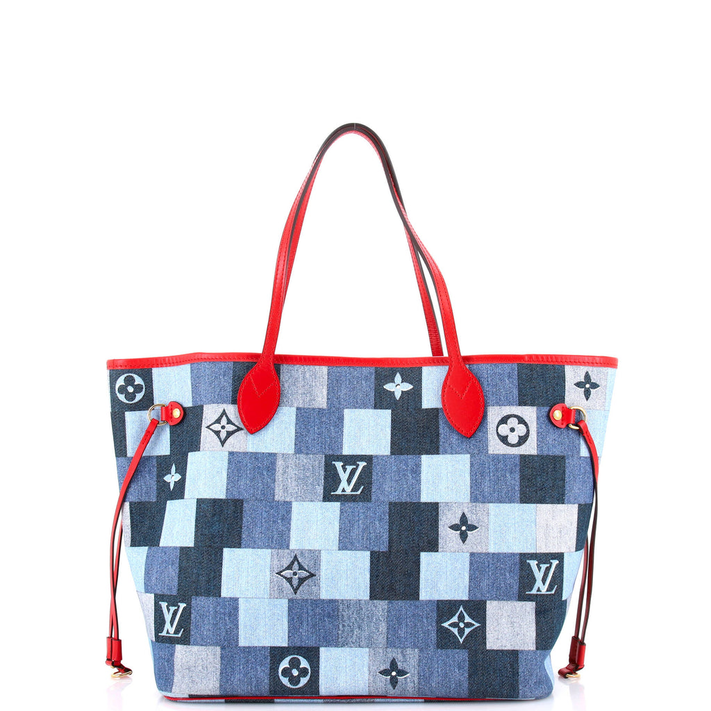 Louis Vuitton Neverfull Tote Damier and Monogram Patchwork Denim MM