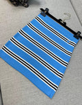 Chanel 24A blue striped knitted skirt