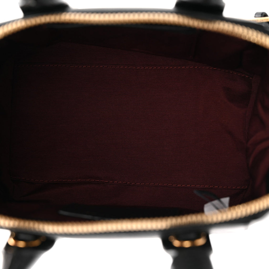 Textured Calfskin Mini Incognito Satchel Black