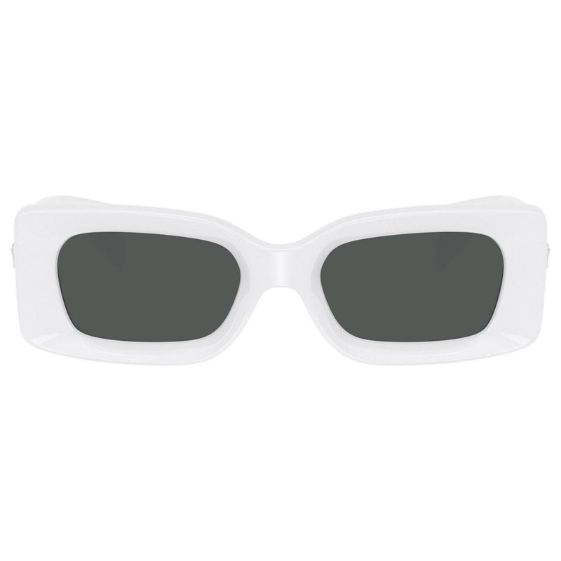Versace Sunglasses Rectangle Full Rim, White Frame and Dark Grey Lens VE4474U314/87
