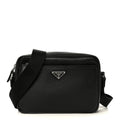 Vitello Daino Zip Shoulder Bag Black