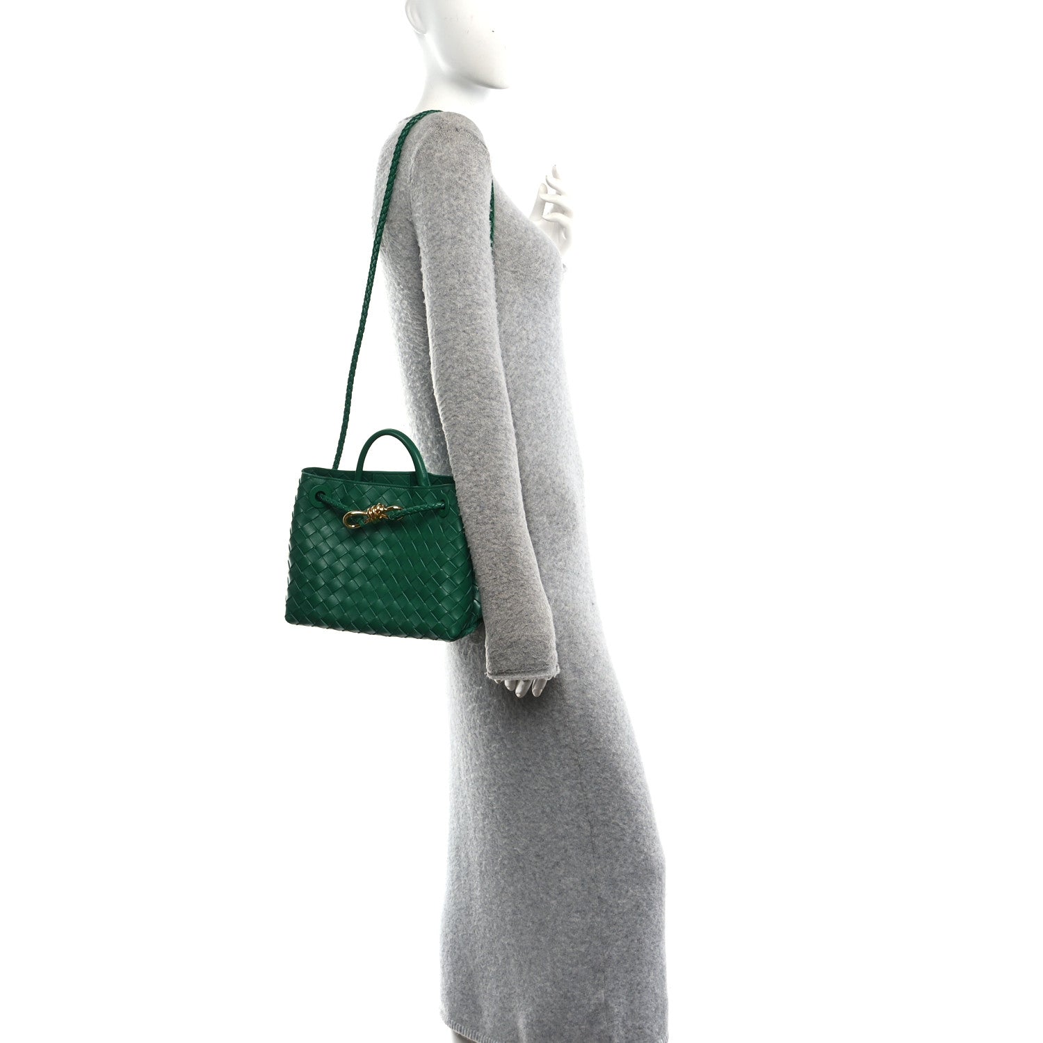Nappa Intrecciato Small Andiamo Shoulder Bag Jungle