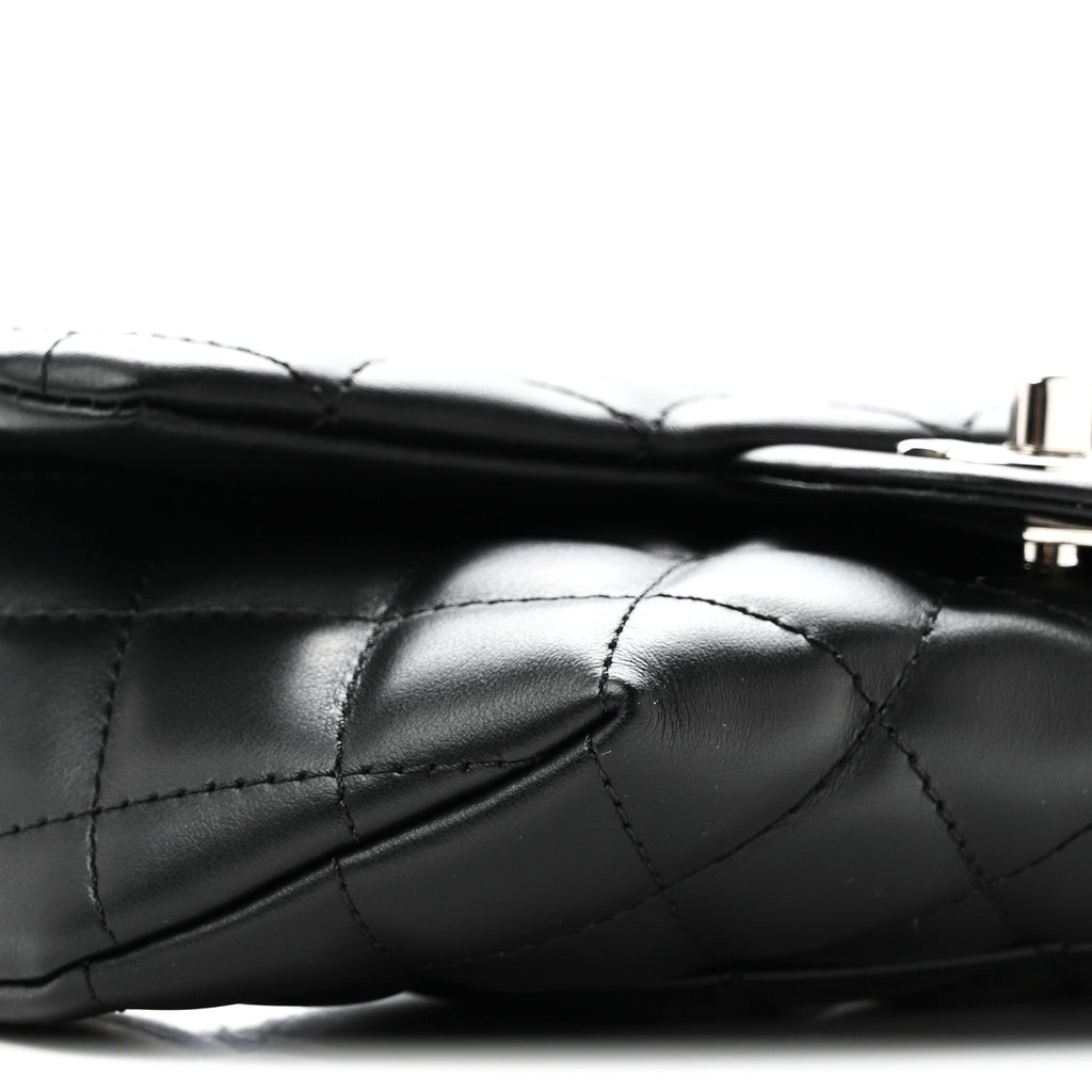 Calfskin Quilted CC Uniform Flap Belt Bag Black