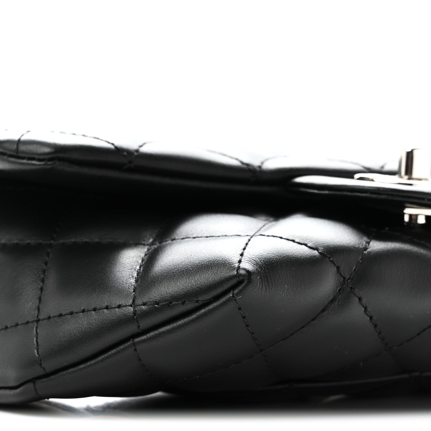 Calfskin Quilted CC Uniform Flap Belt Bag Black
