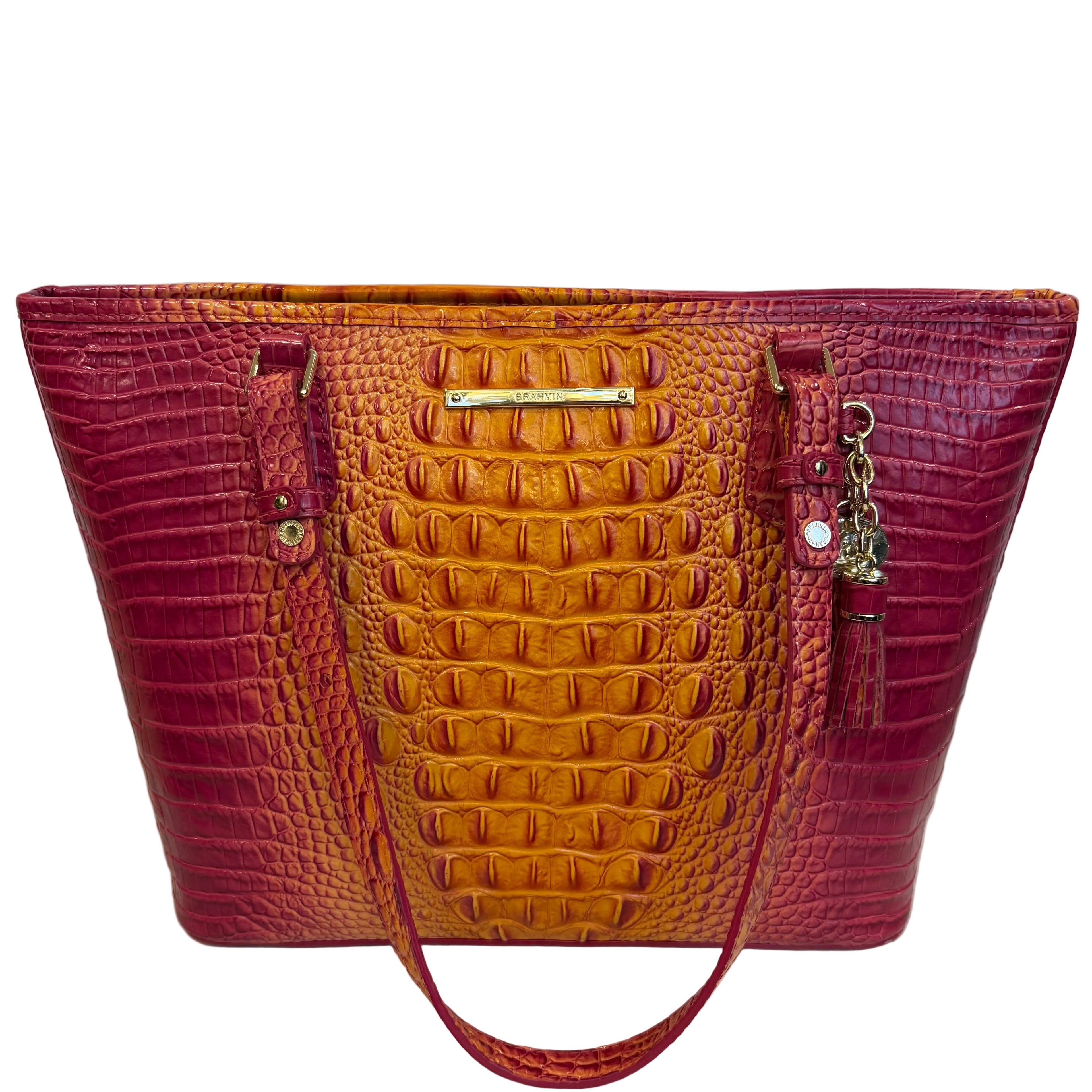 BRAHMIN MEDIUM ASHER PASSION FRUIT Tote Shoulder Bag NWOT