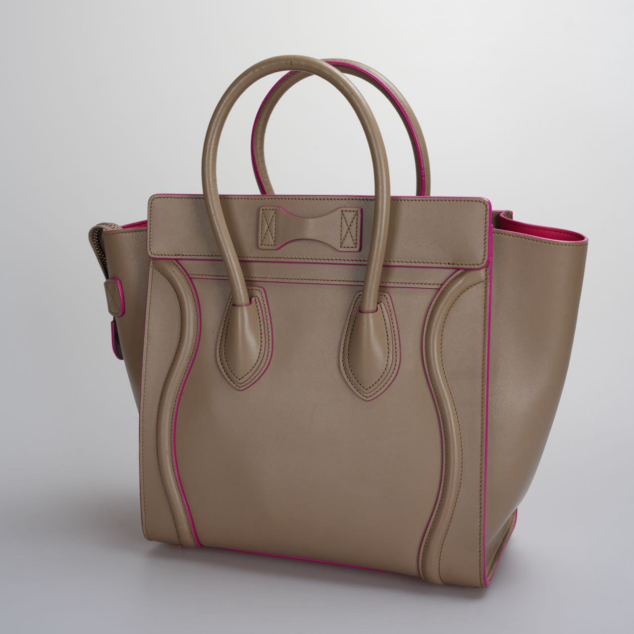 CELINE Calfskin Mini Luggage in Beige