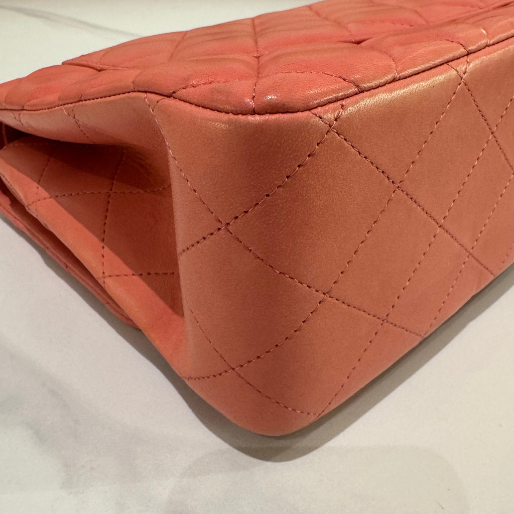 CHANEL CF CLASSIC FLAP BAG PINK LAMBSKIN