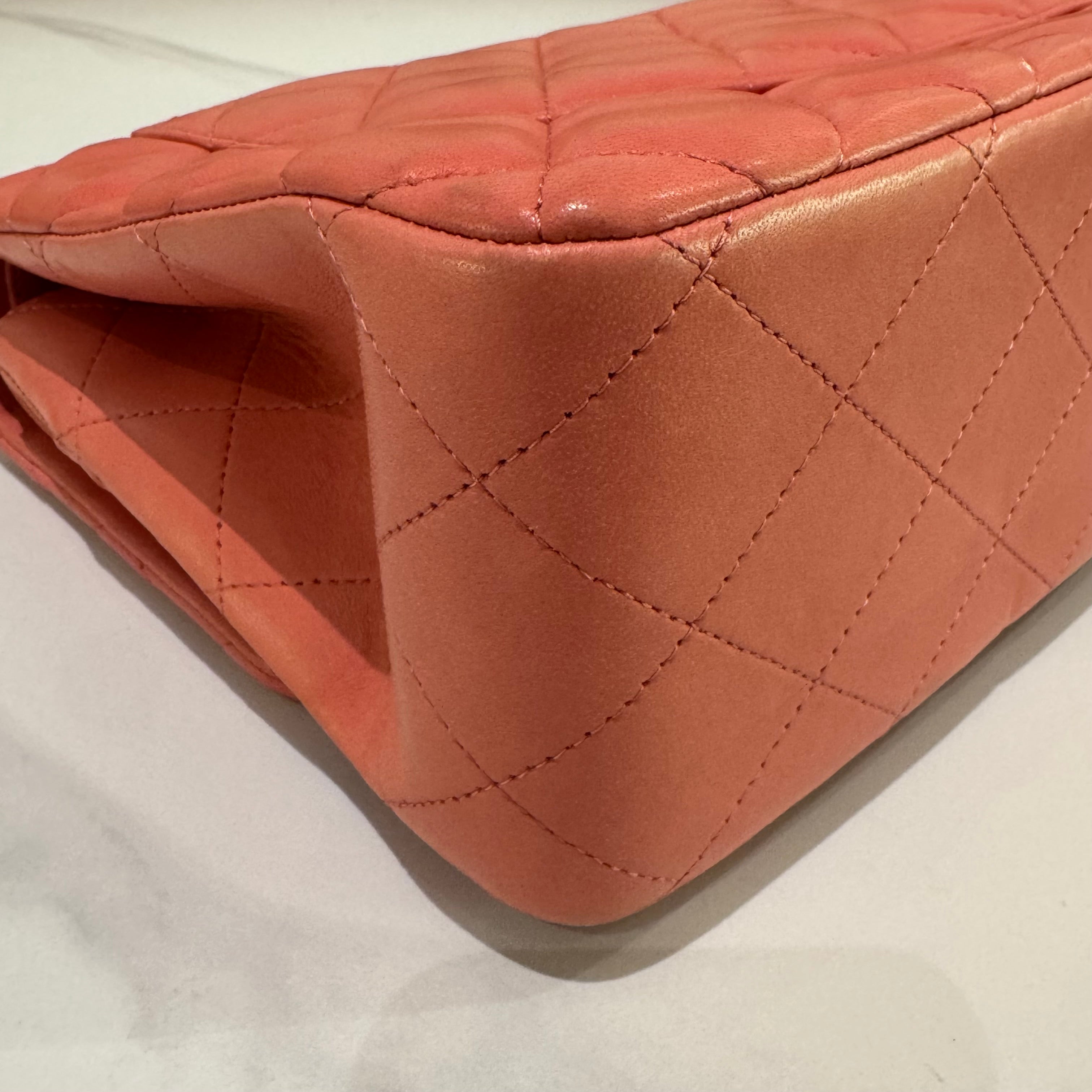 CHANEL CF CLASSIC FLAP BAG PINK LAMBSKIN