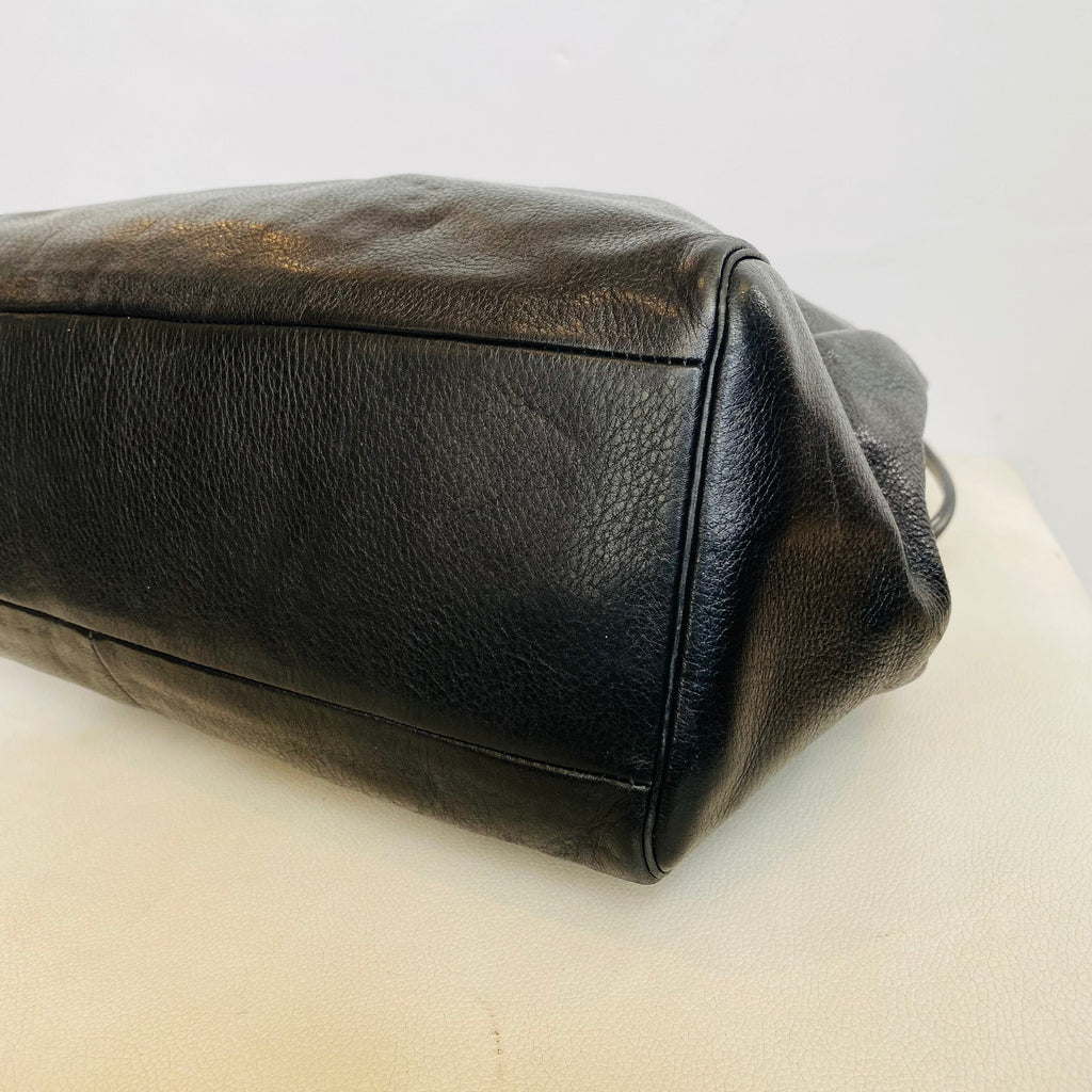 COACH Madison Kimberly CarryAll Pebbled Leather Black Handbag #25161
