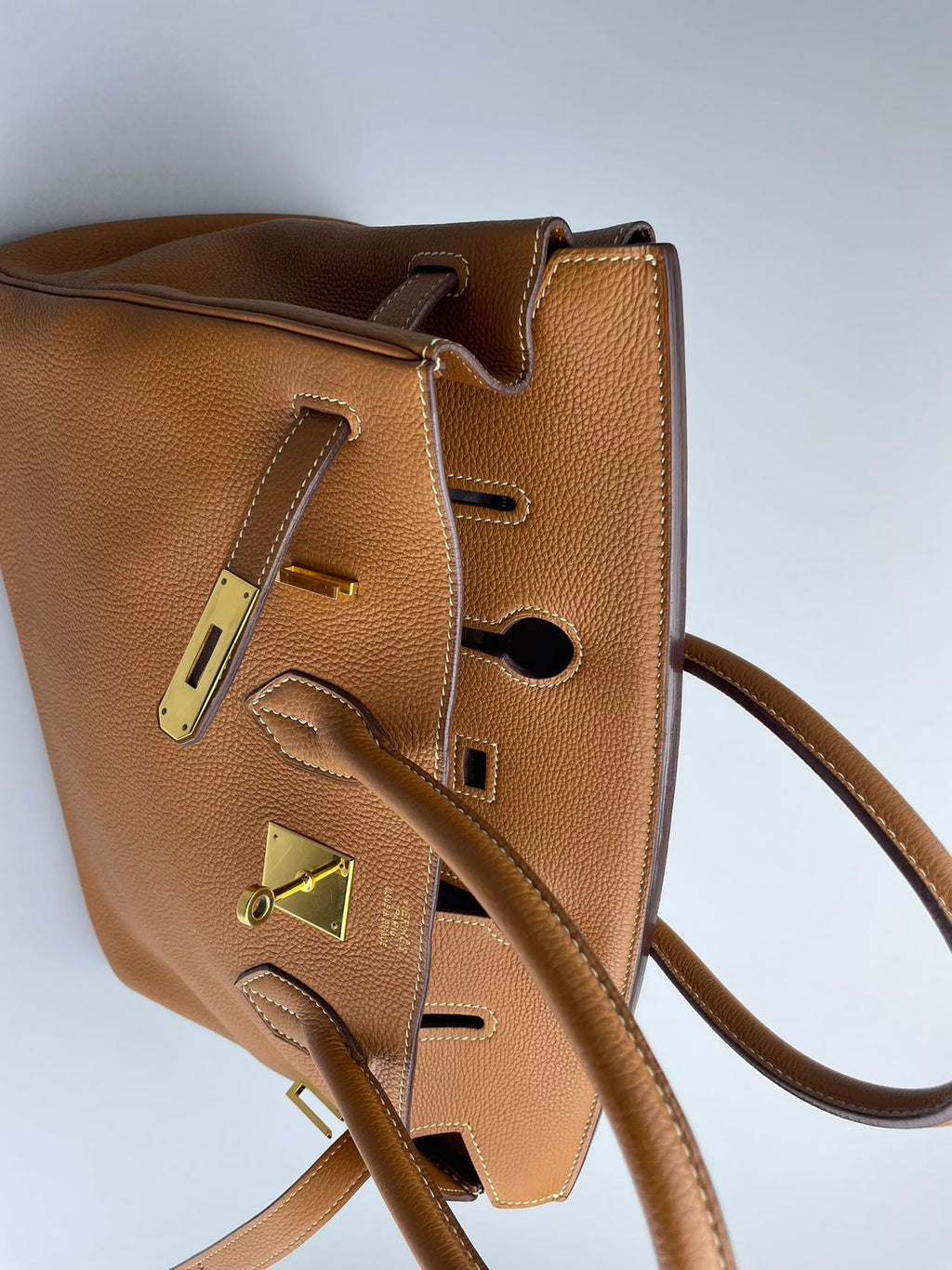 Hermes   Birkin 35 in gold vintage Togo leather