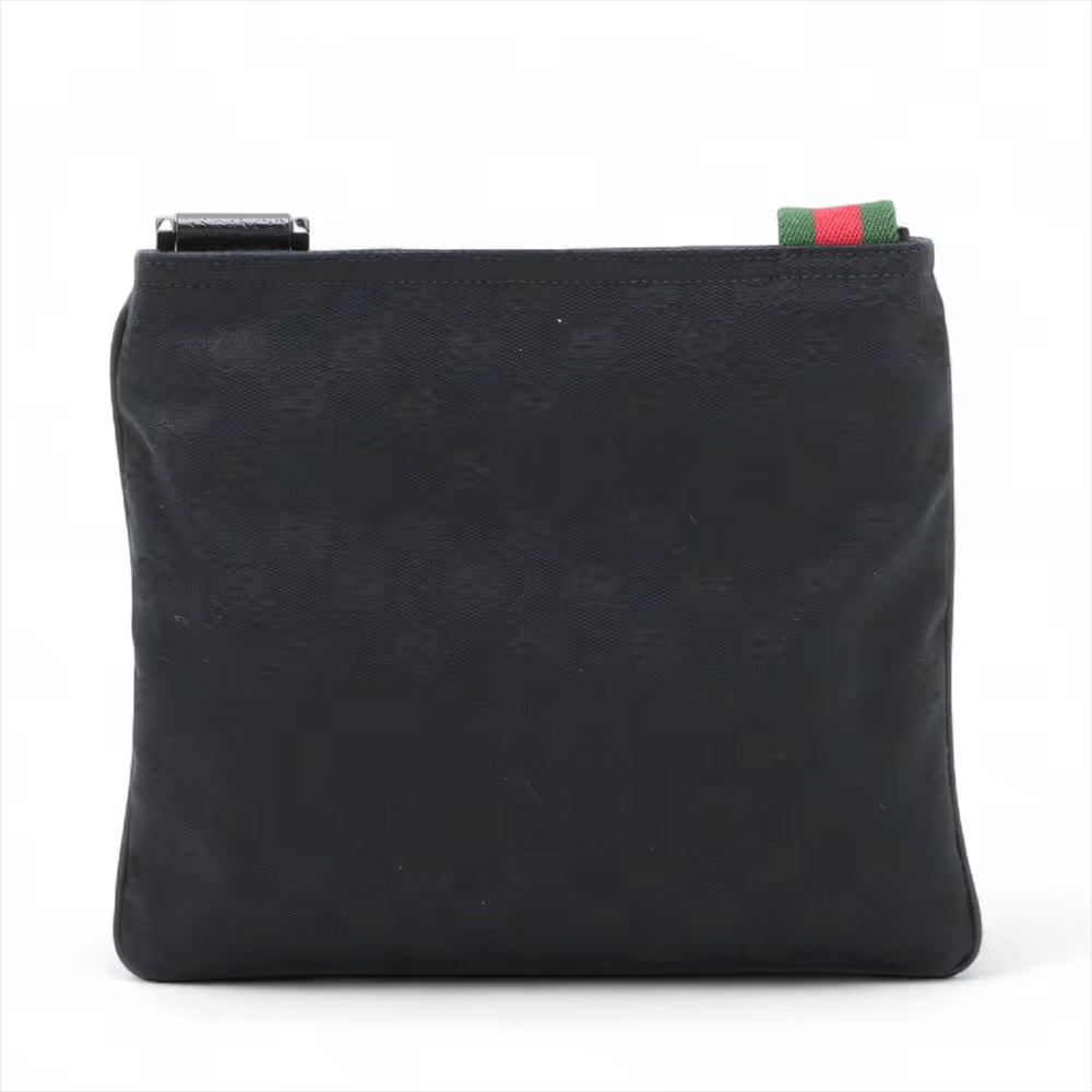Gucci GG Canvas Leather Shoulder Bag Black