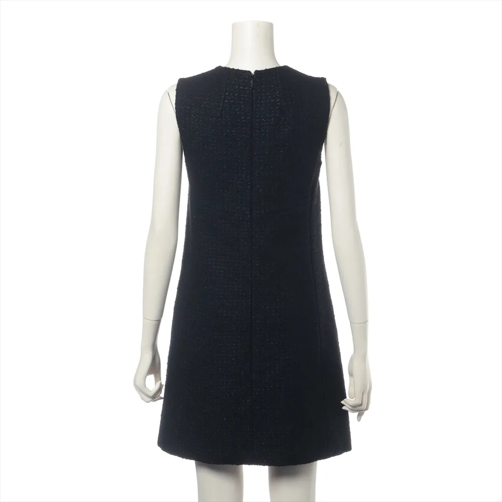 Saint Laurent Paris Tweed Sleeveless Mini Dress Black