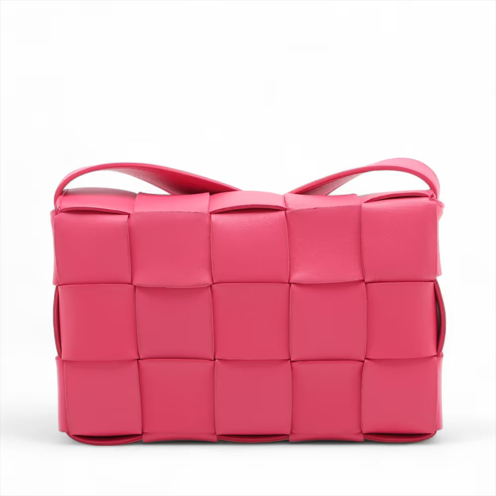 Bottega Veneta Maxi Intrecciato Cassette Leather Shoulder Bag Pink