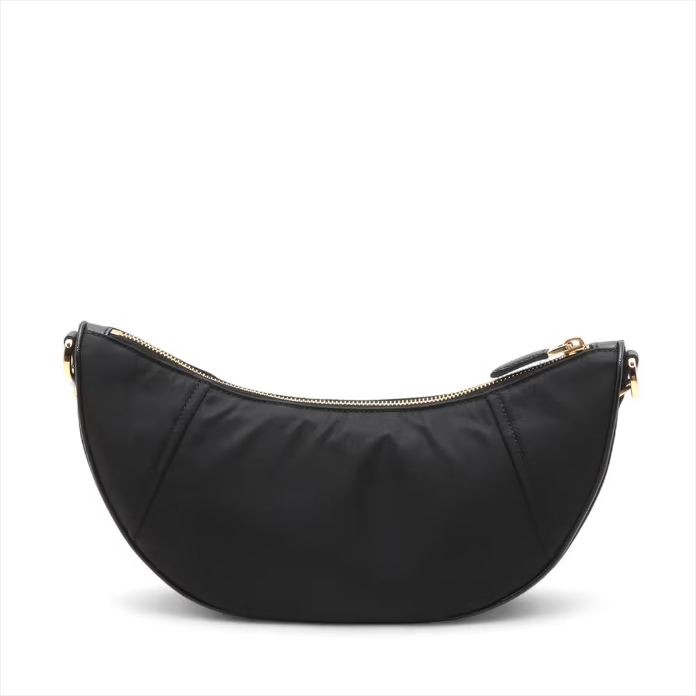 Prada Tessuto Nylon Demi Lune Two-Way Shoulder Bag Black