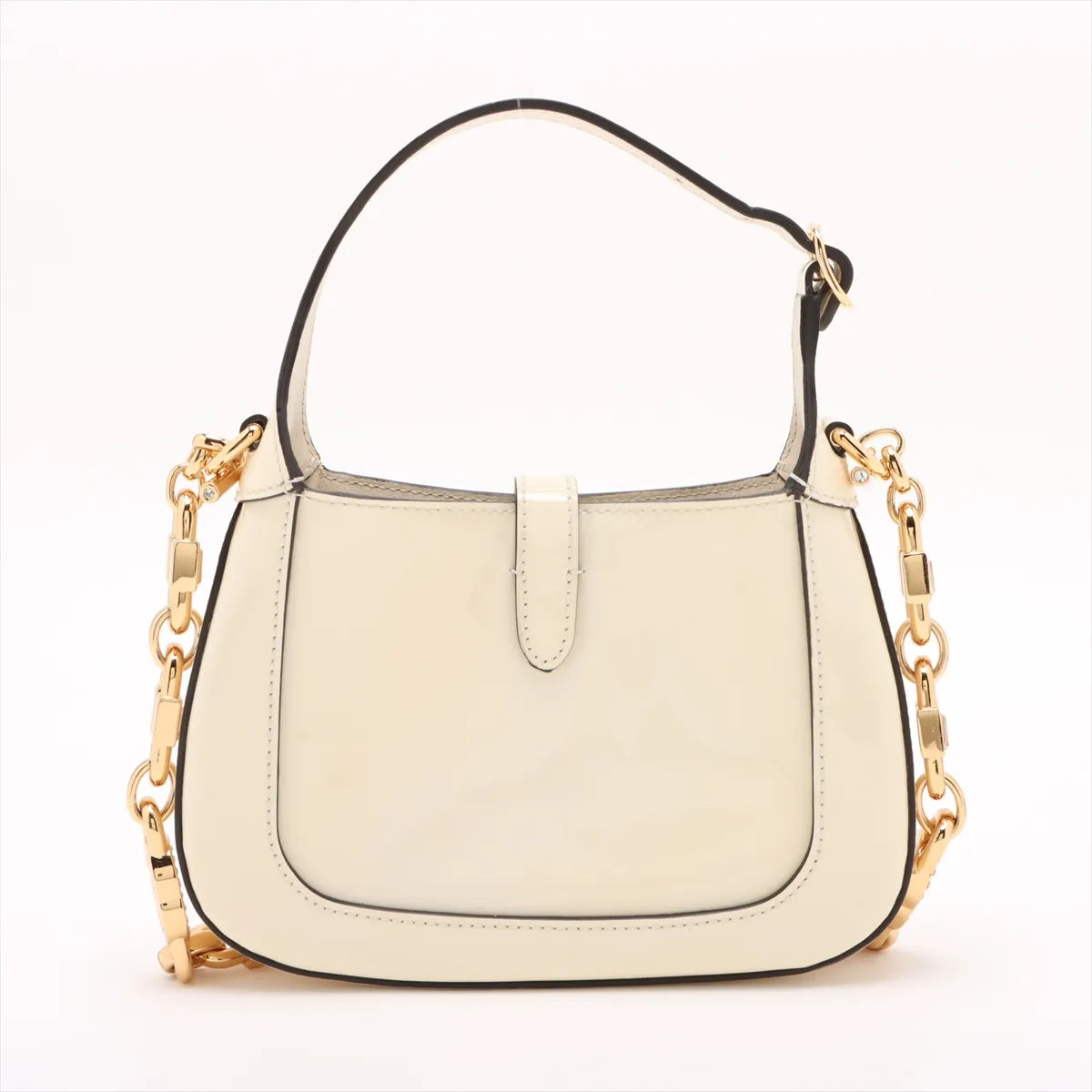 Gucci Jackie 1961 Patent Leather Two-Way Shoulder Bag White