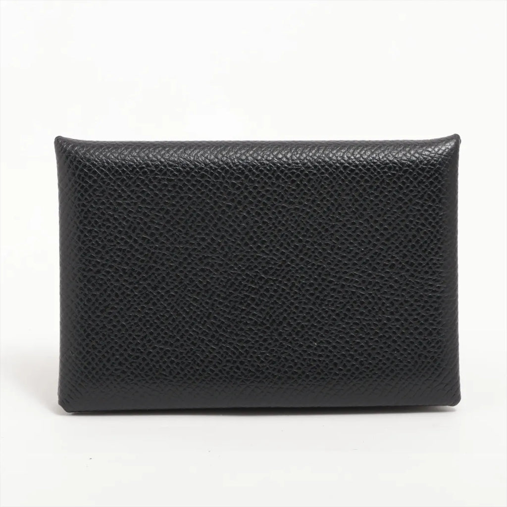 Hermès Calvi Veau Epsom Card Case Black