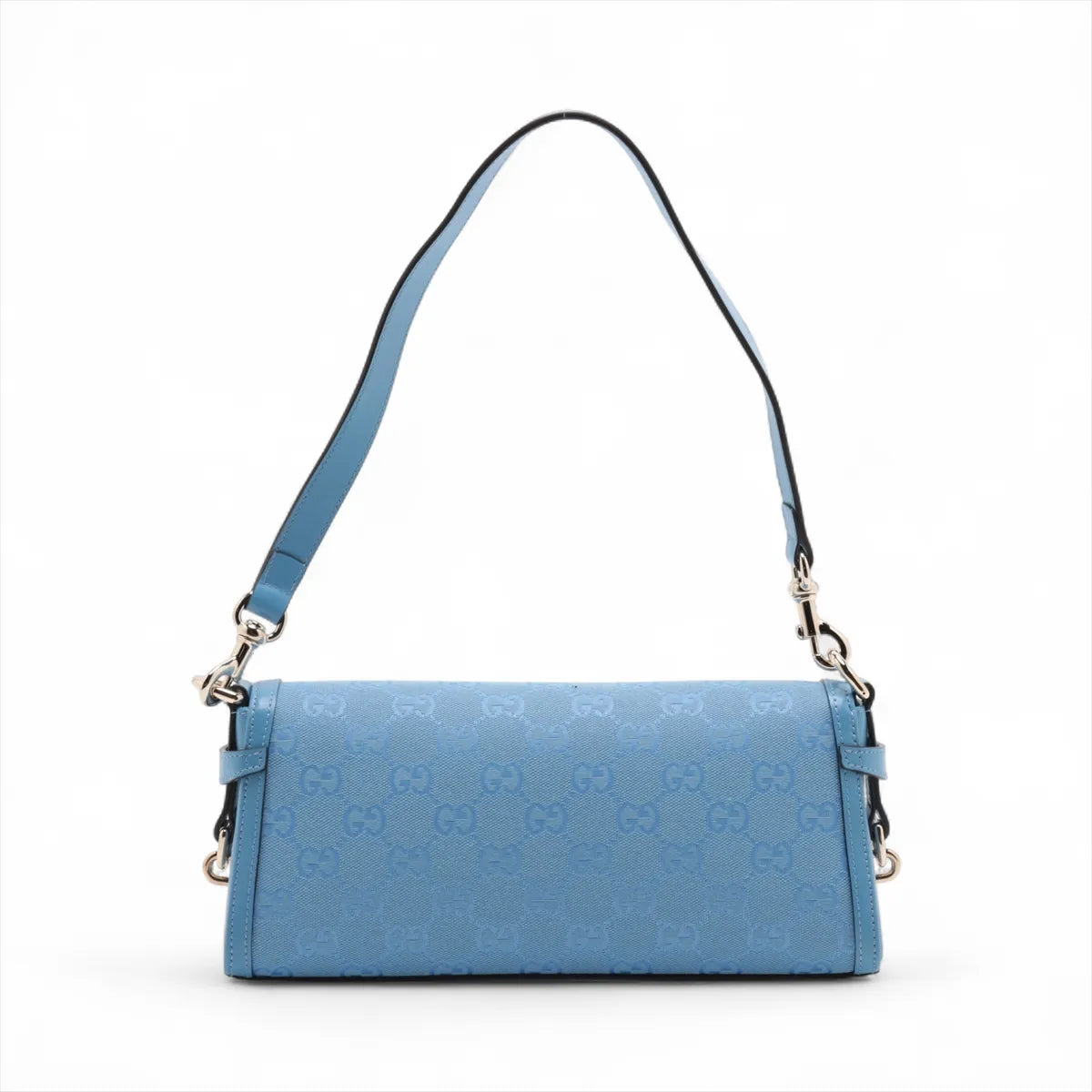 Gucci GG Canvas Leather Shoulder Bag Blue