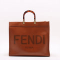 Fendi Sunshine Leather Tote Bag Brown