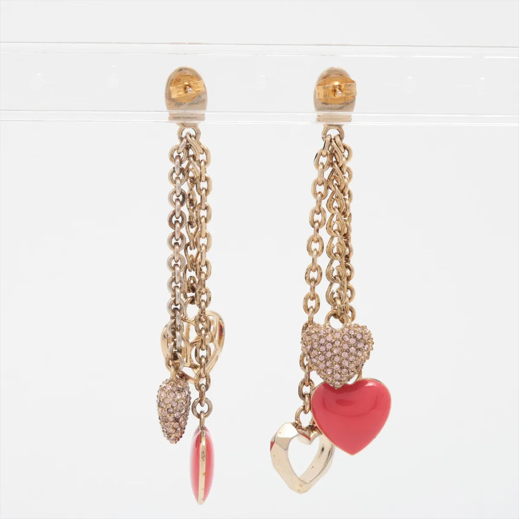 Dior Three Hearts Dangle Earrings