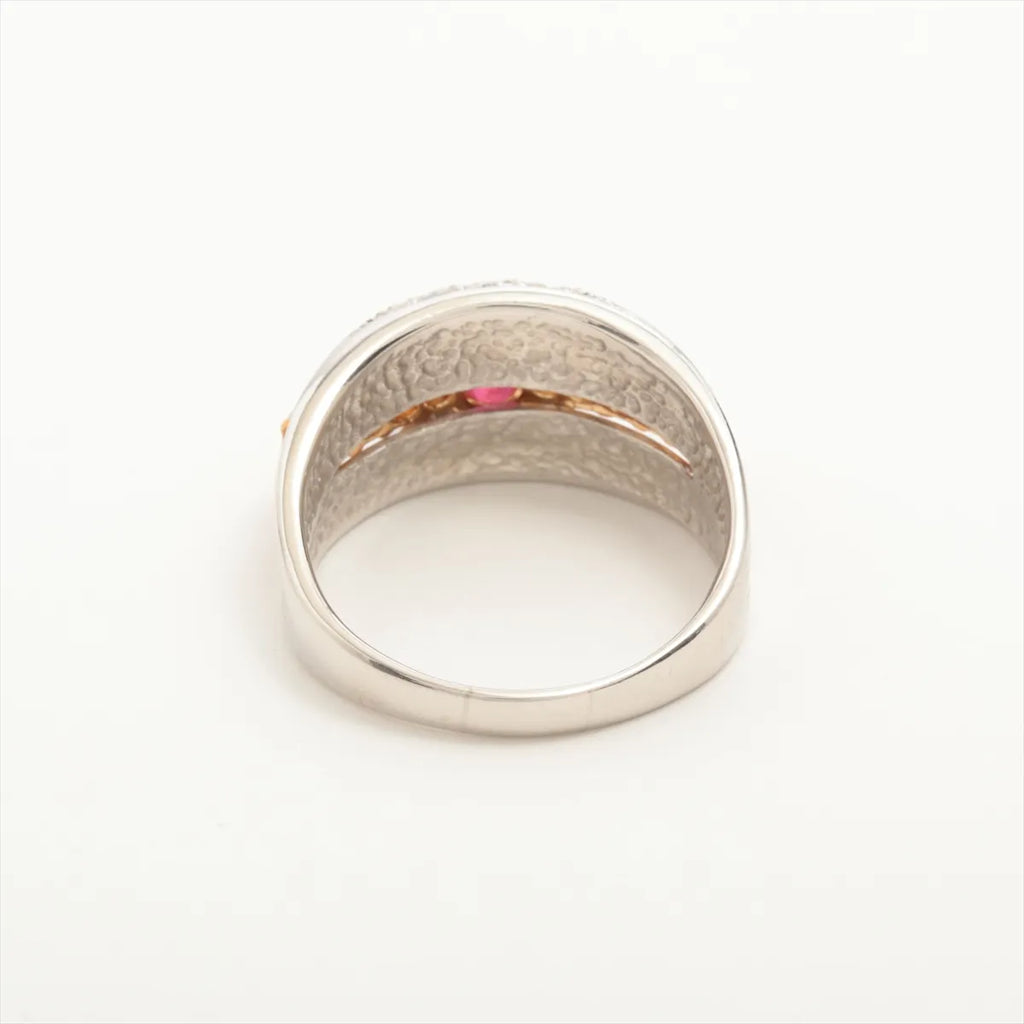 Ruby Diamond Two-Toned Ring White Gold x Platinum