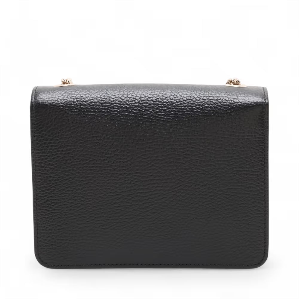 Gucci Interlocking GG Leather Chain Shoulder Bag Black