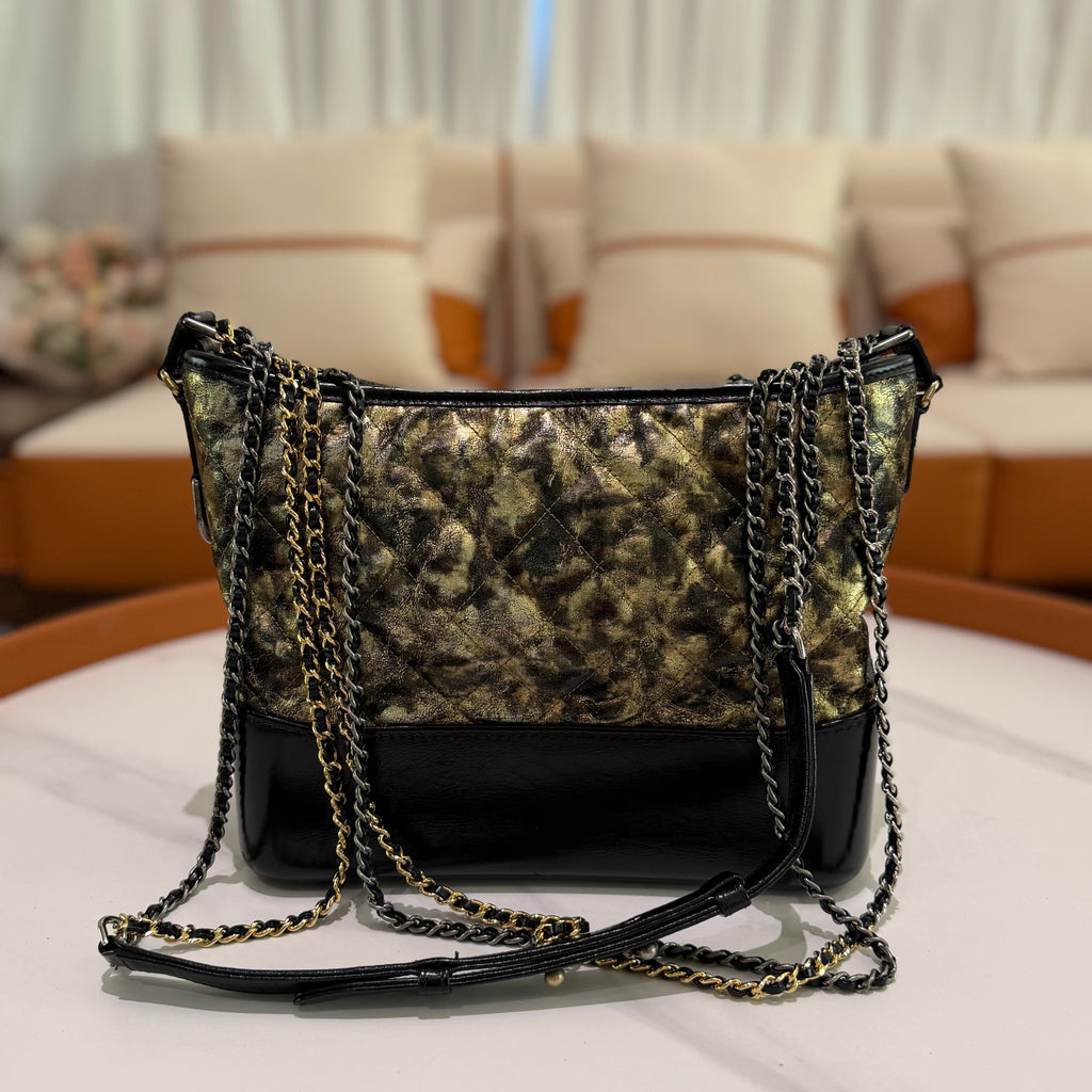 Chanel Gabrielle Black & Gold Runway “Egypt” Collection Hobo Bag (Large)