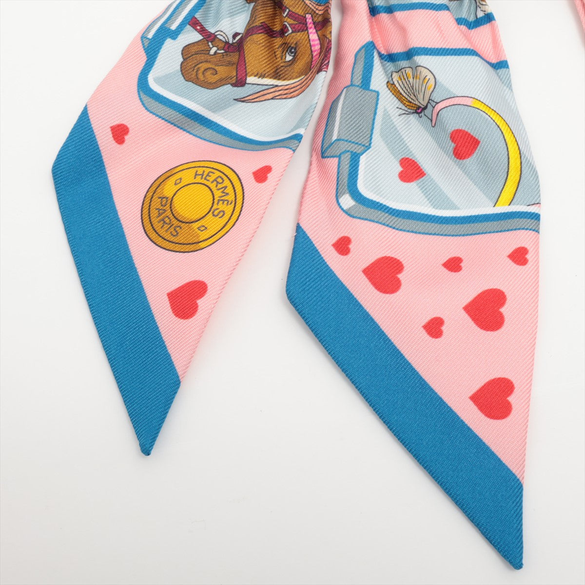 Hermès Twilly Hermès Story Silk Pink x Blue