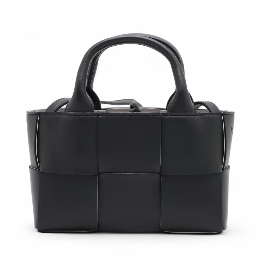 Bottega Veneta Maxi Intrecciato Mini Arco Leather Two-Way Shoulder Bag Black