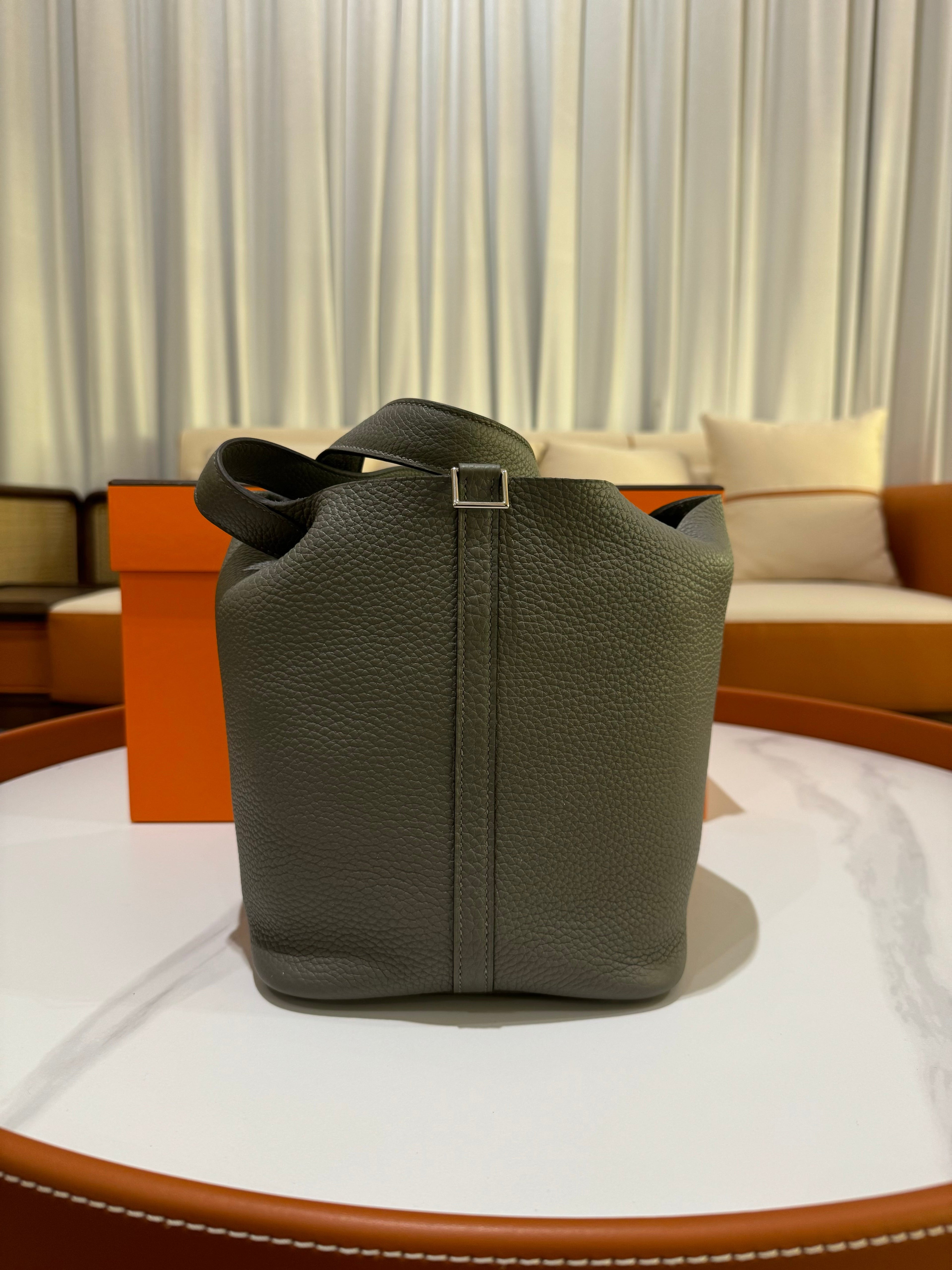 HERMES PICOTIN 22 CLOUD GREY STAMP U