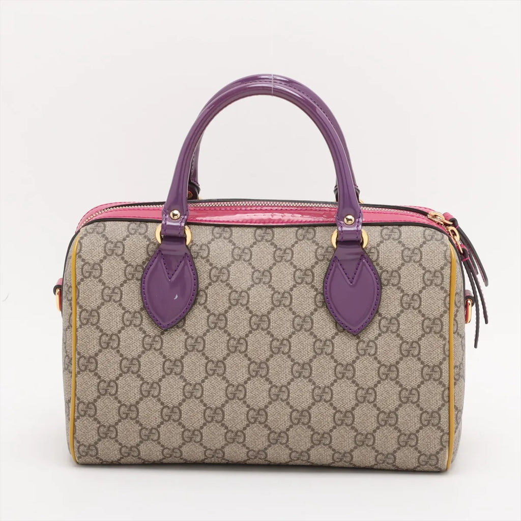 Gucci GG Supreme Patent Leather Handbag Multicolor
