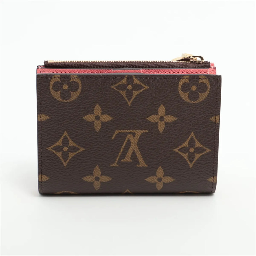 Louis Vuitton Monogram Lisa Compact Wallet Brown x Pink