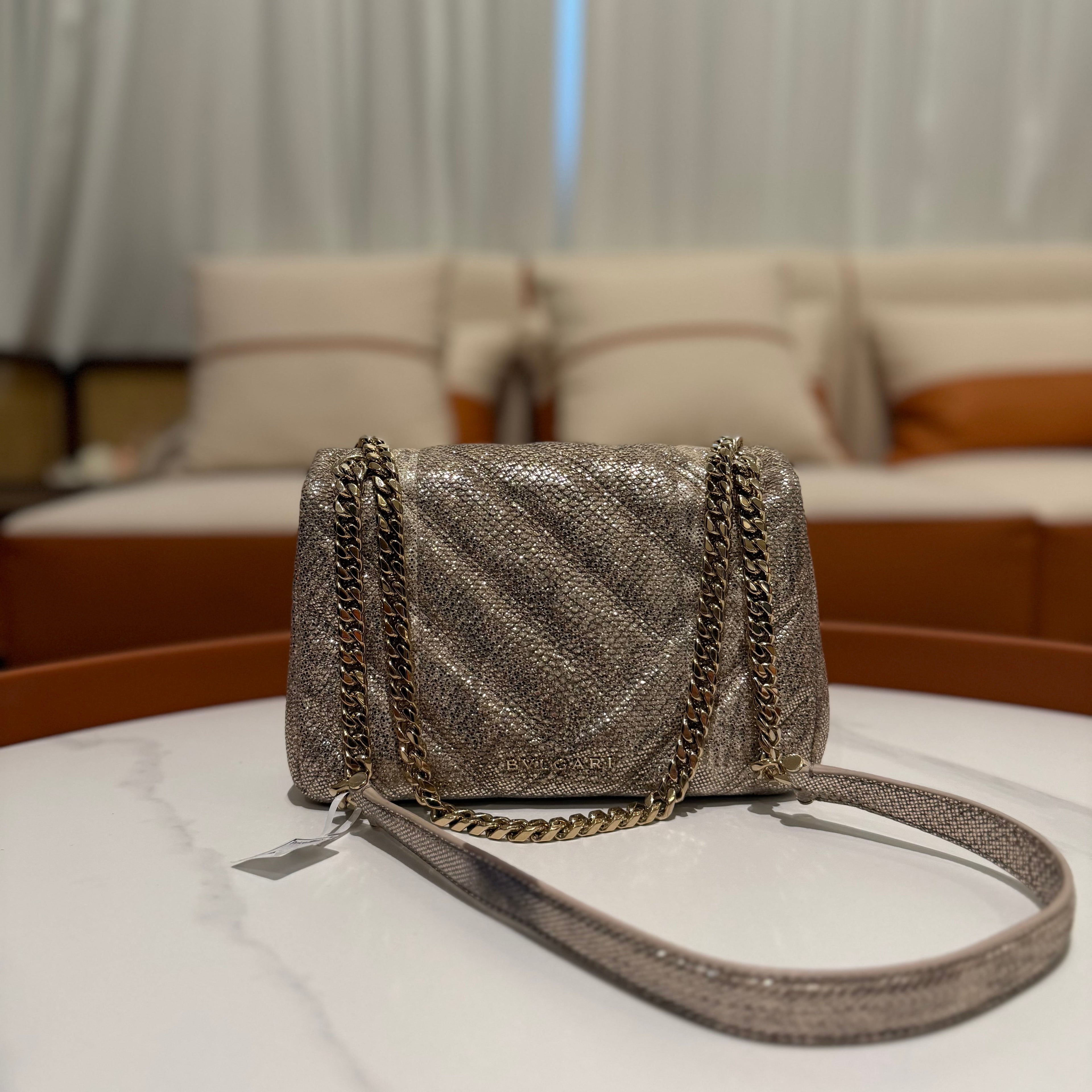 Bvlgari Serpenti Cabochon Black Pearl Stingray & Watersnake Crossbody Bag