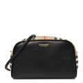 Calfskin Vintage Check Half Cube Crossbody Bag Black