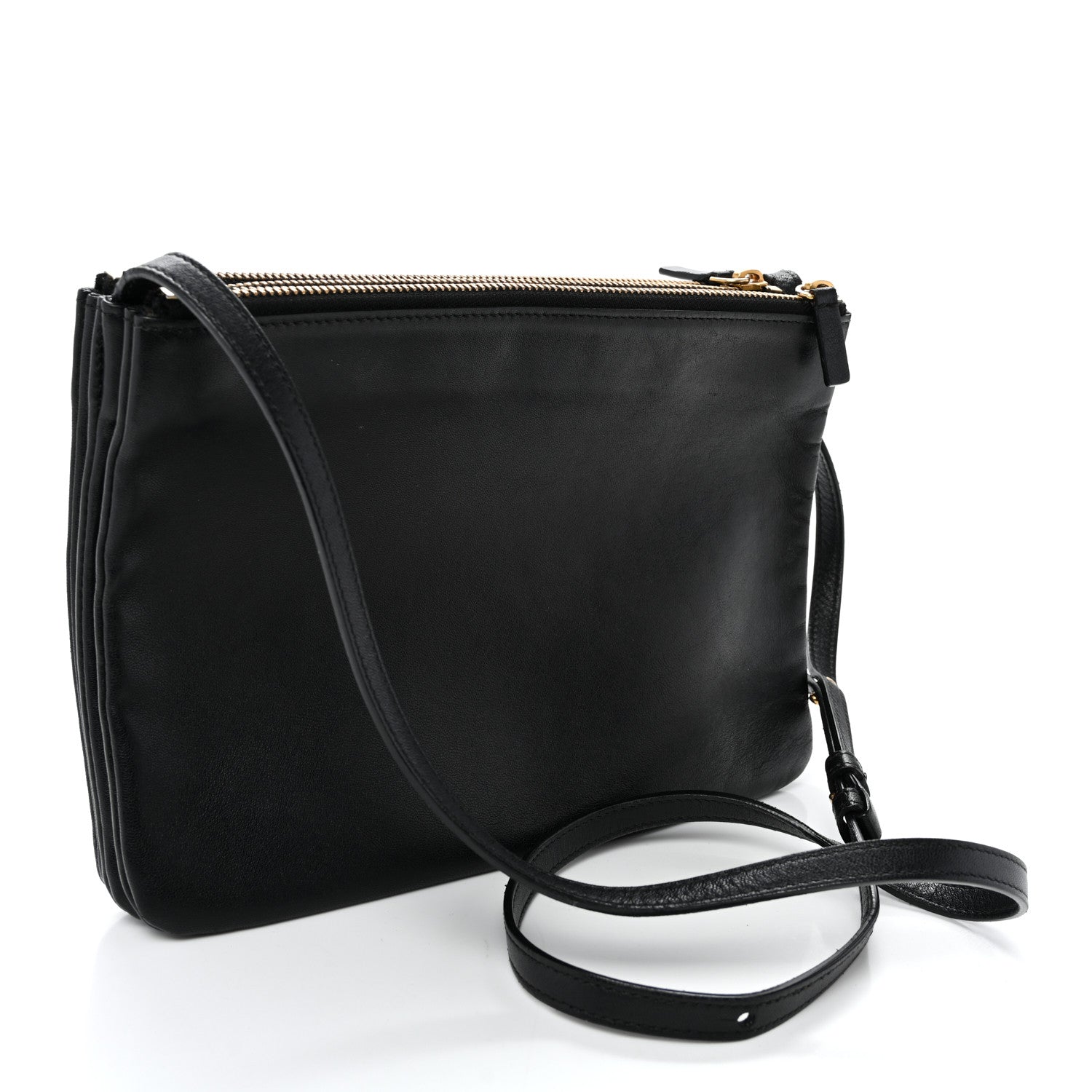 Lambskin Small Trio Crossbody Bag Black