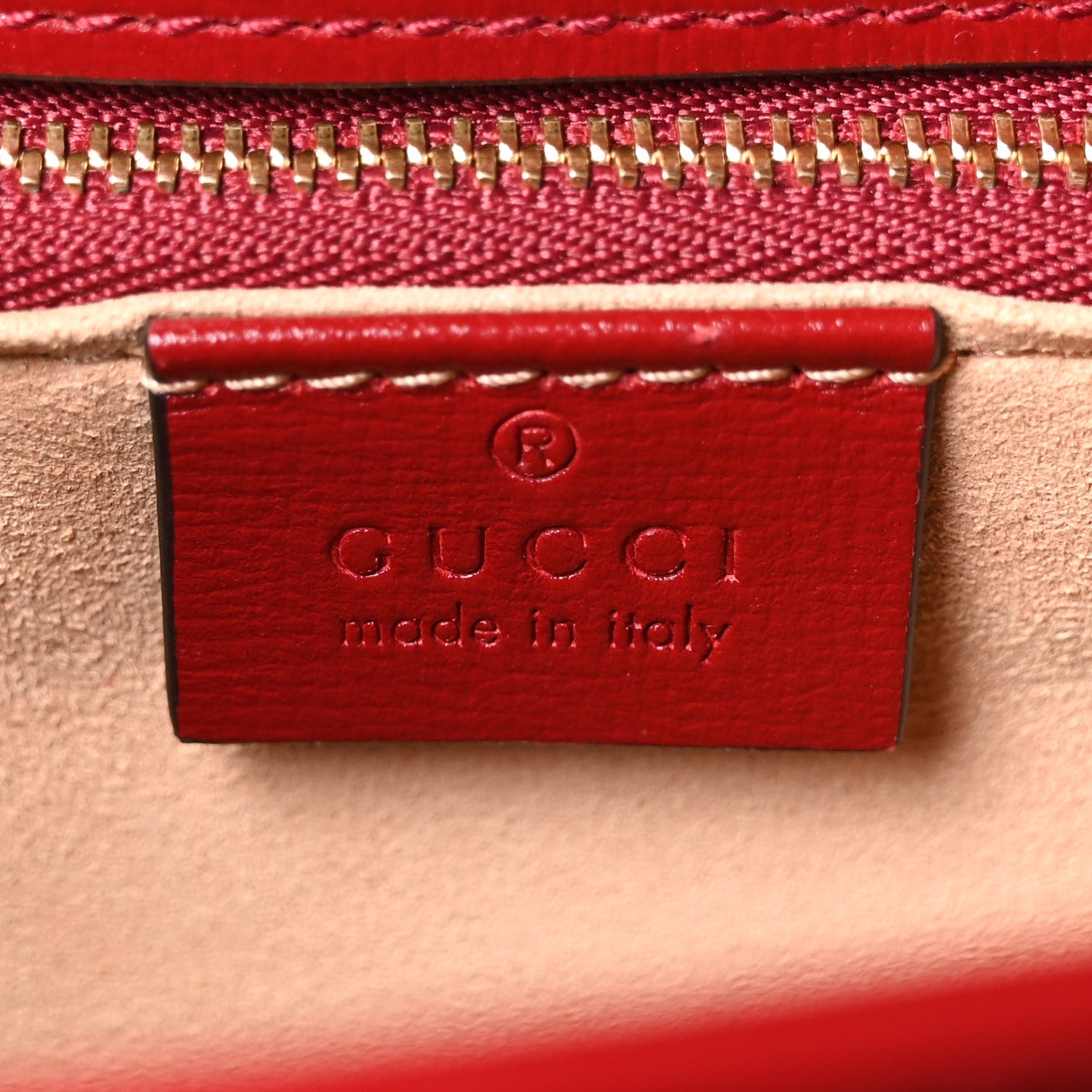 GG Supreme Monogram Azalea Calfskin Horsebit 1955 Shoulder Bag Beige Ebony New Cherry Red