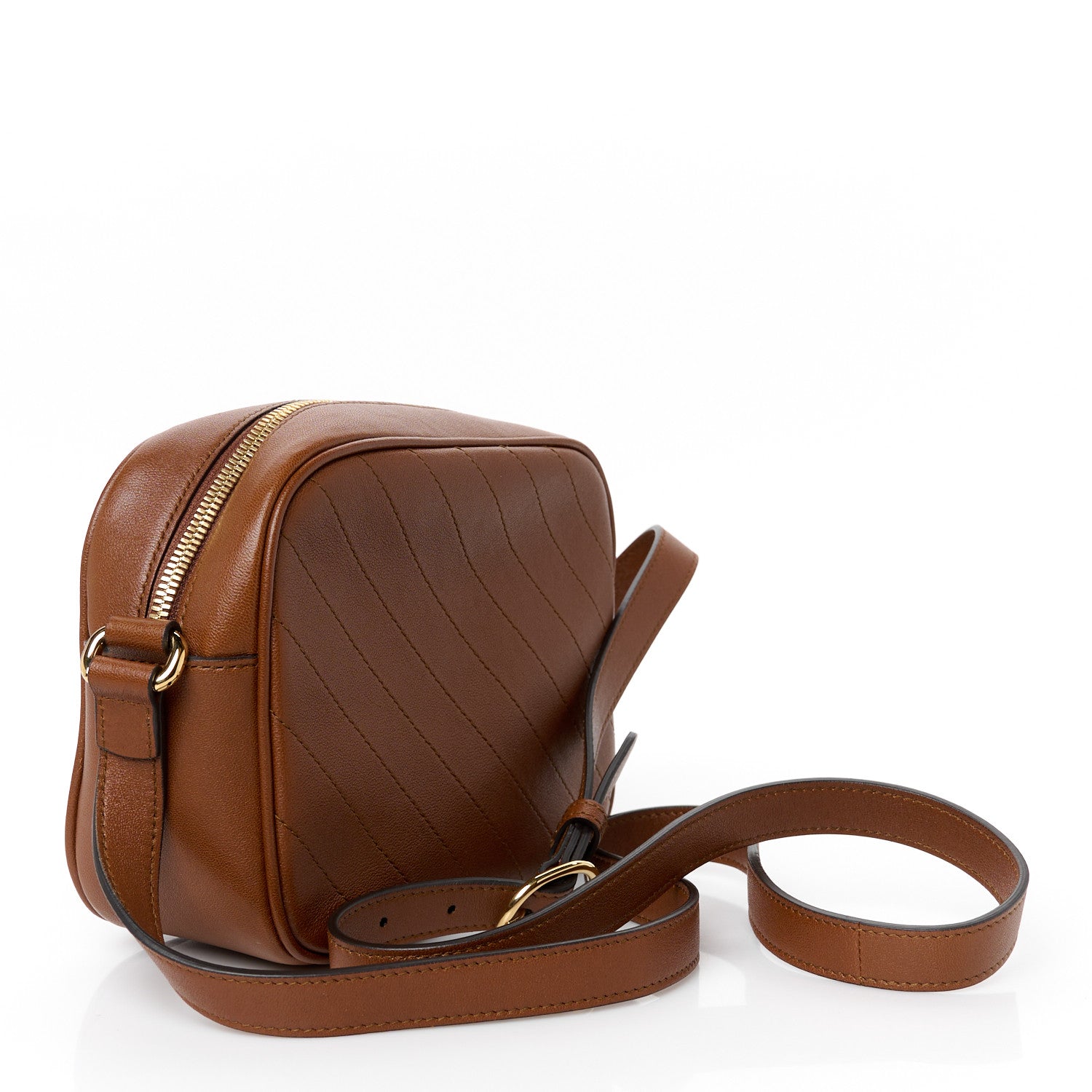 Sakai Be Green Calfskin Diagonal Stitched Small Blondie Shoulder Bag Cuir