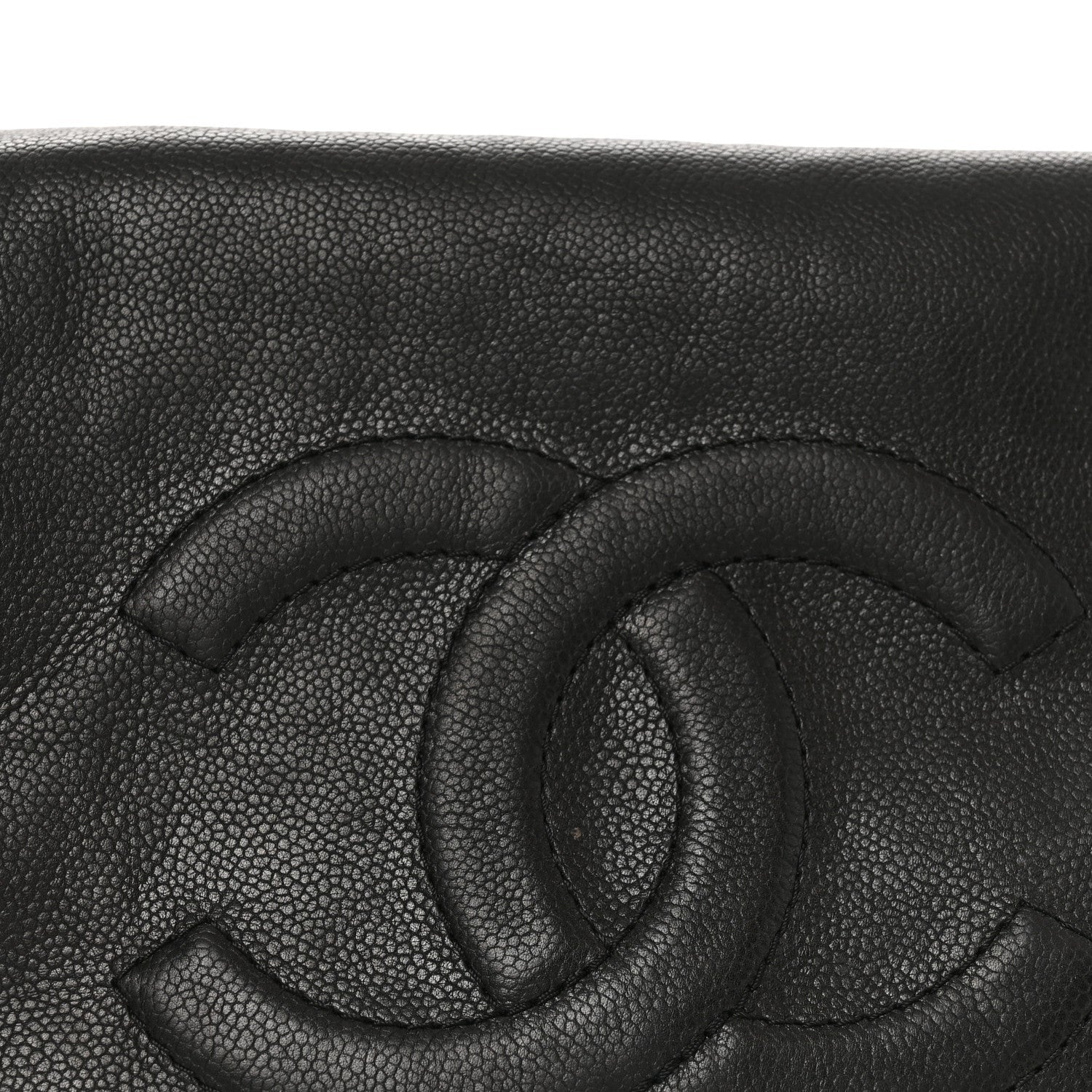 Caviar Half Moon Large Flap Black