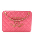 Calfskin Quilted CC Small Once Upon A Time Tote Pink