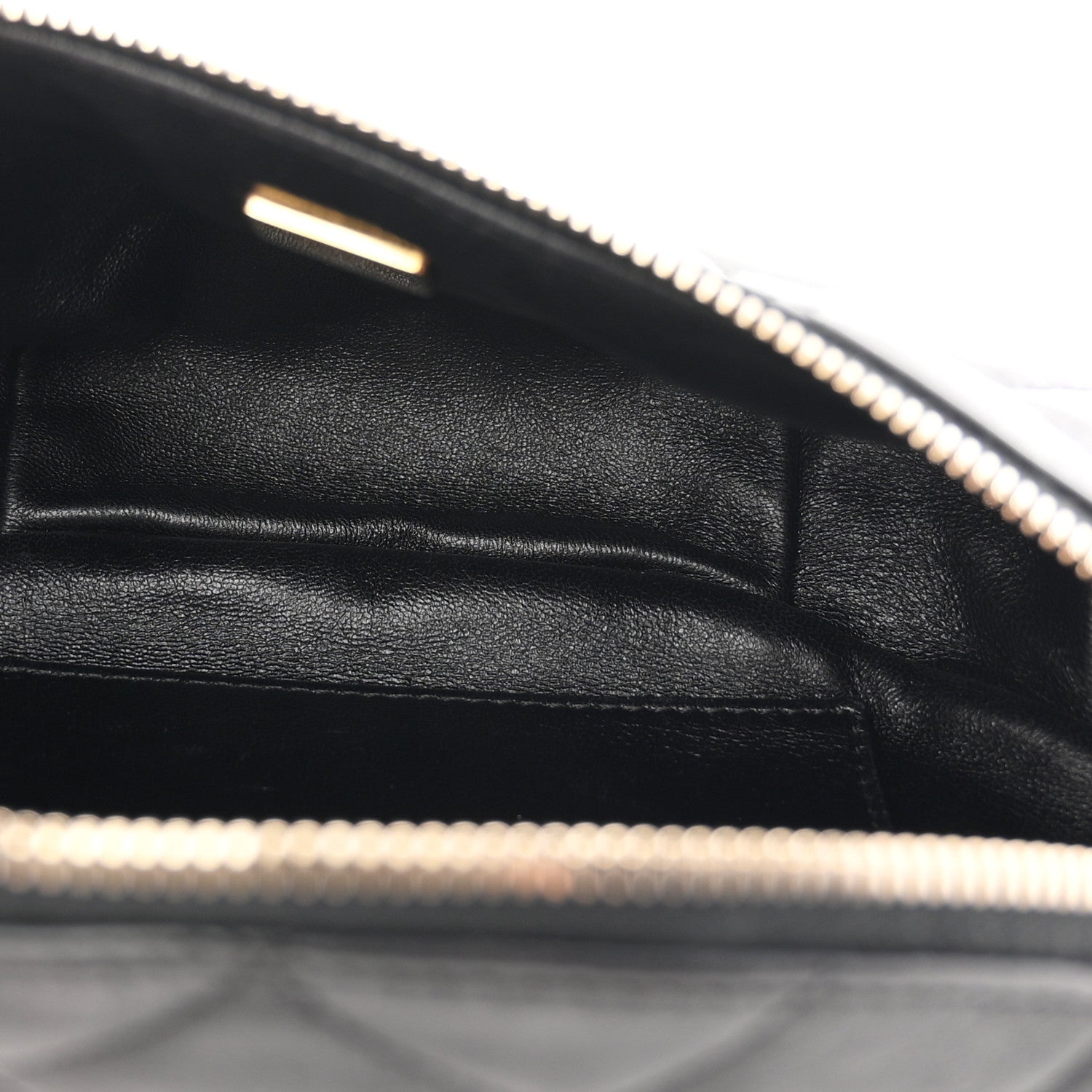 Lambskin Quilted Resin Bi-Color Waist Bag Fanny Pack Black
