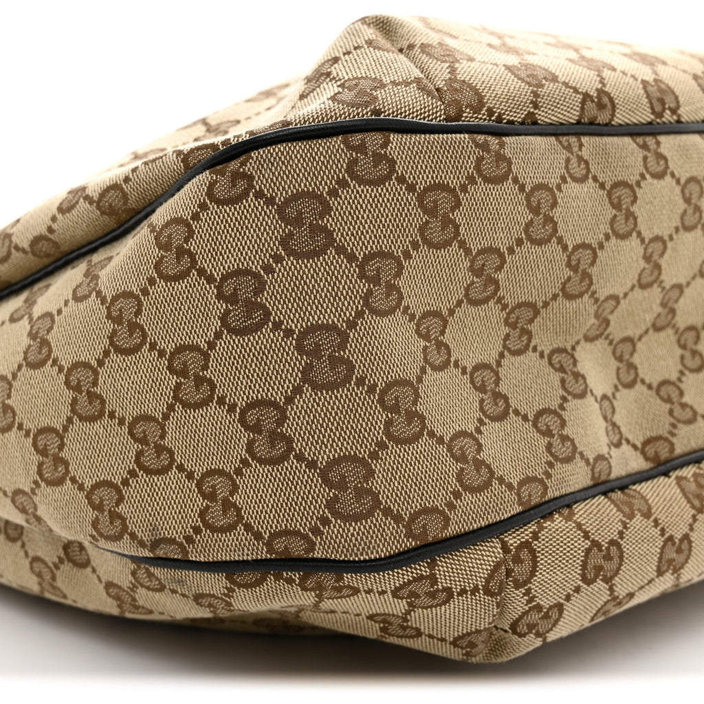 Monogram Large New Ladies Web Hobo Dark Brown