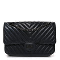 Sheepskin Chevron Quilted 2.55 Reissue 225 Double Flap So Black