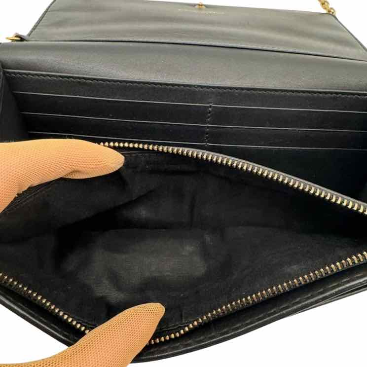 DIOR Calfskin J'Adior Chain Flap Bag Black