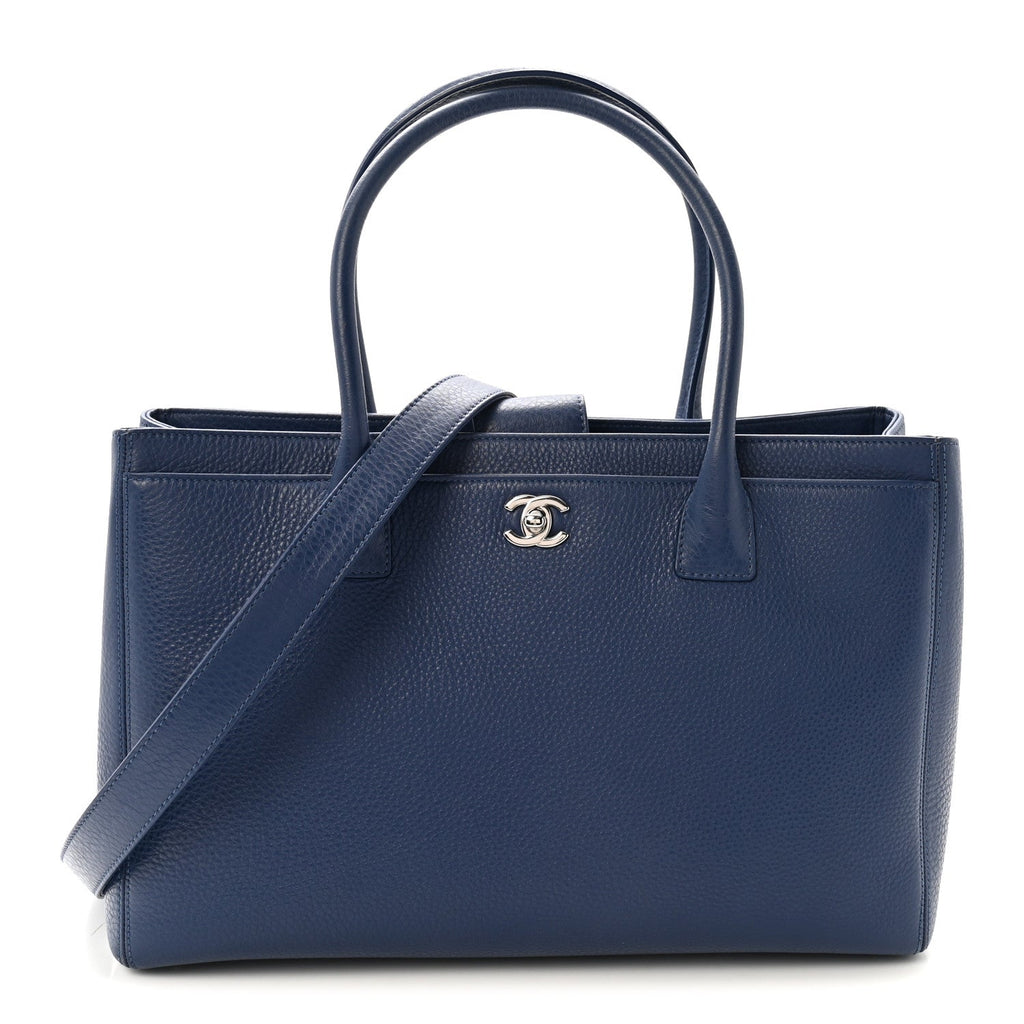 Calfskin Cerf Executive Shopper Tote Marine