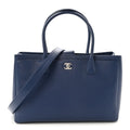 Calfskin Cerf Executive Shopper Tote Marine